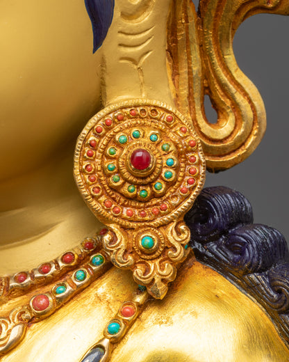 Premium Green Tara Statue | 24K Fire Gold Gilded Goddess of Compassion