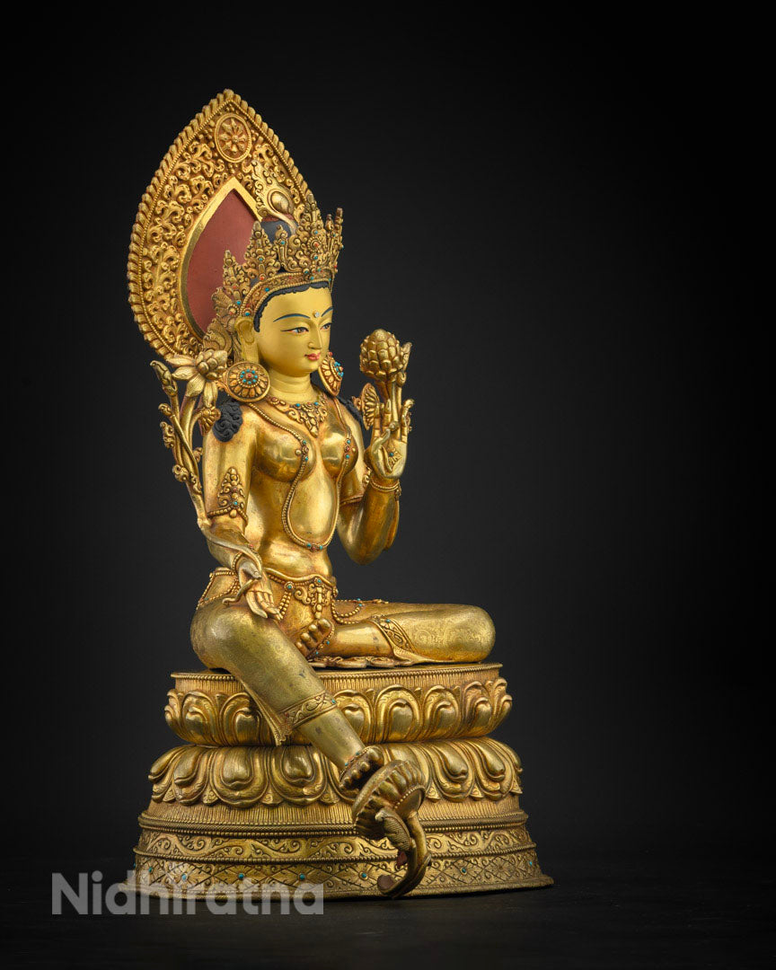 24" Buddhist Green Tara Statue | Himalayan Sacred Art