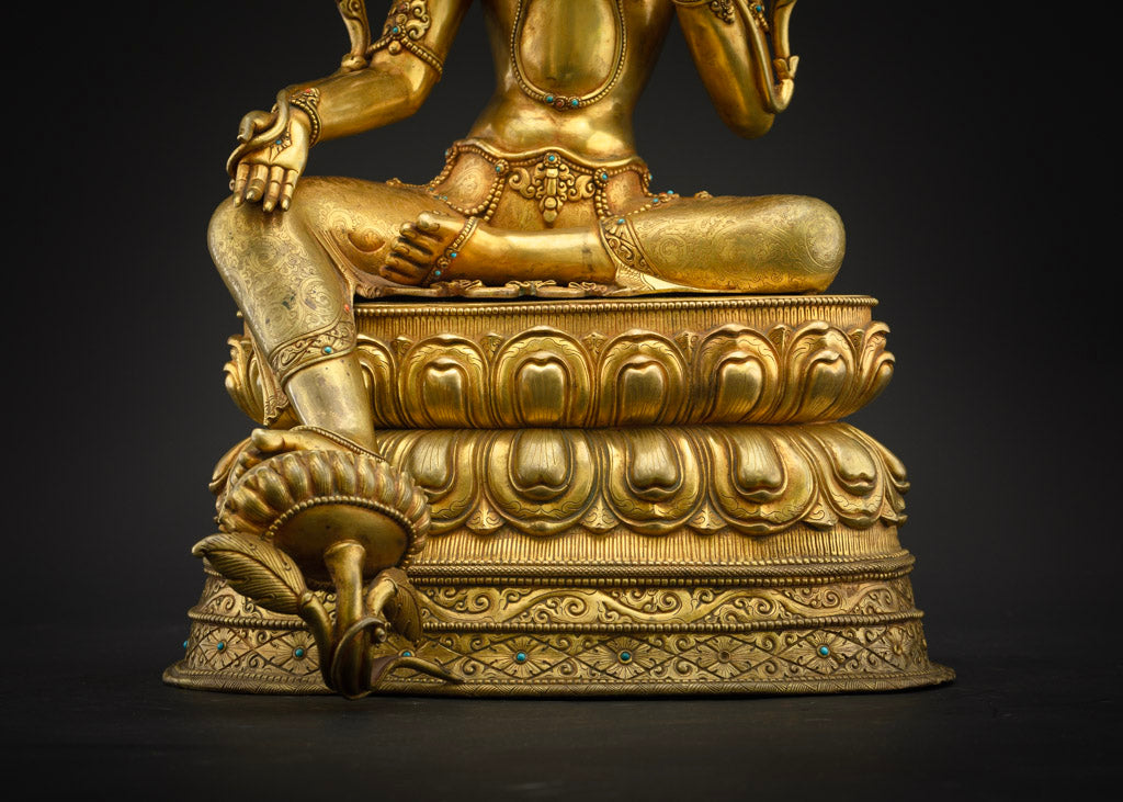 24" Buddhist Green Tara Statue | Himalayan Sacred Art