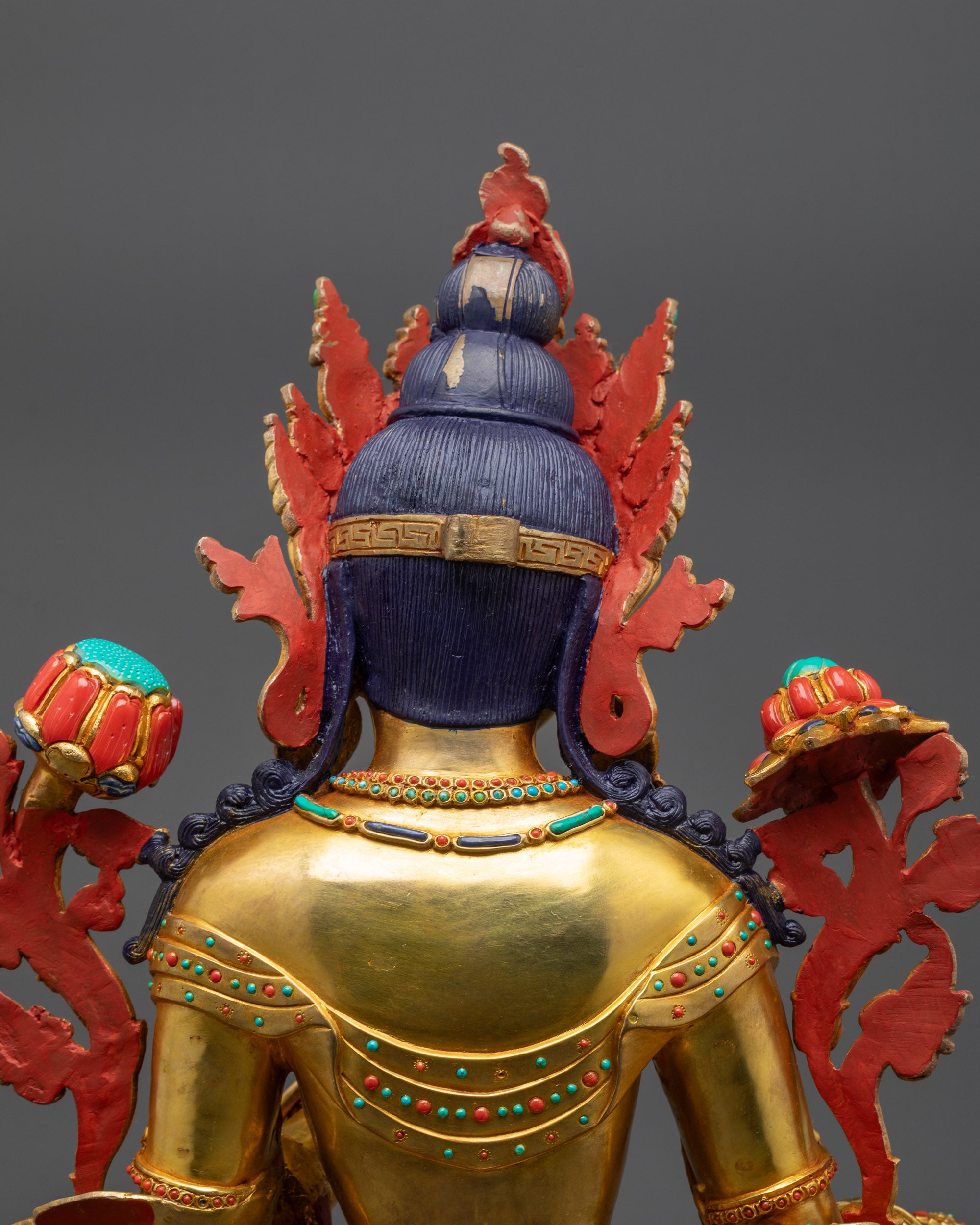 Premium Green Tara Statue | 24K Fire Gold Gilded Goddess of Compassion