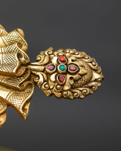 Buddhist Green Tara – Gold Gilded Copper Statue from Nepal