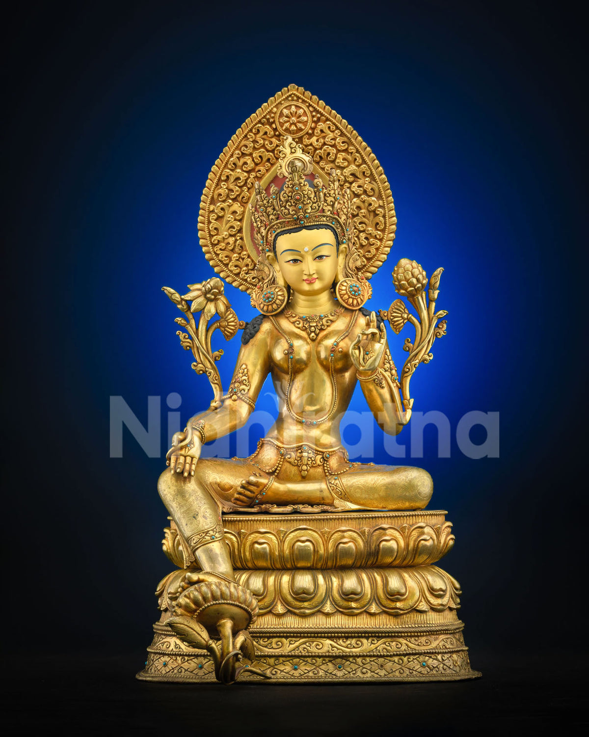 24" Buddhist Green Tara Statue | Himalayan Sacred Art