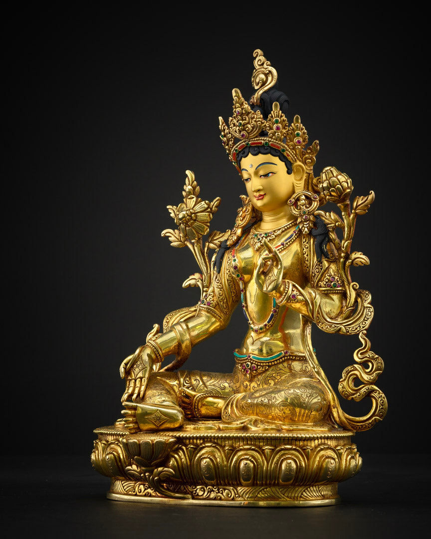 Buddhist Green Tara Statue | Handmade Buddhist Sculpture