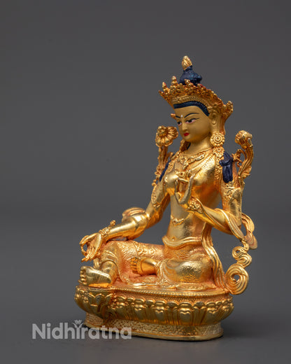 Blessed Green Tara Statue | Tibetan Buddhist Compassionate Savior