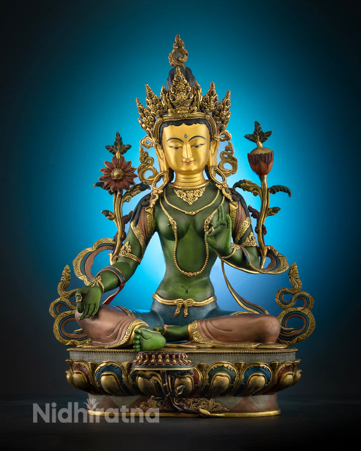 Buddhist Green Tara Statue | Handmade Tara Statue