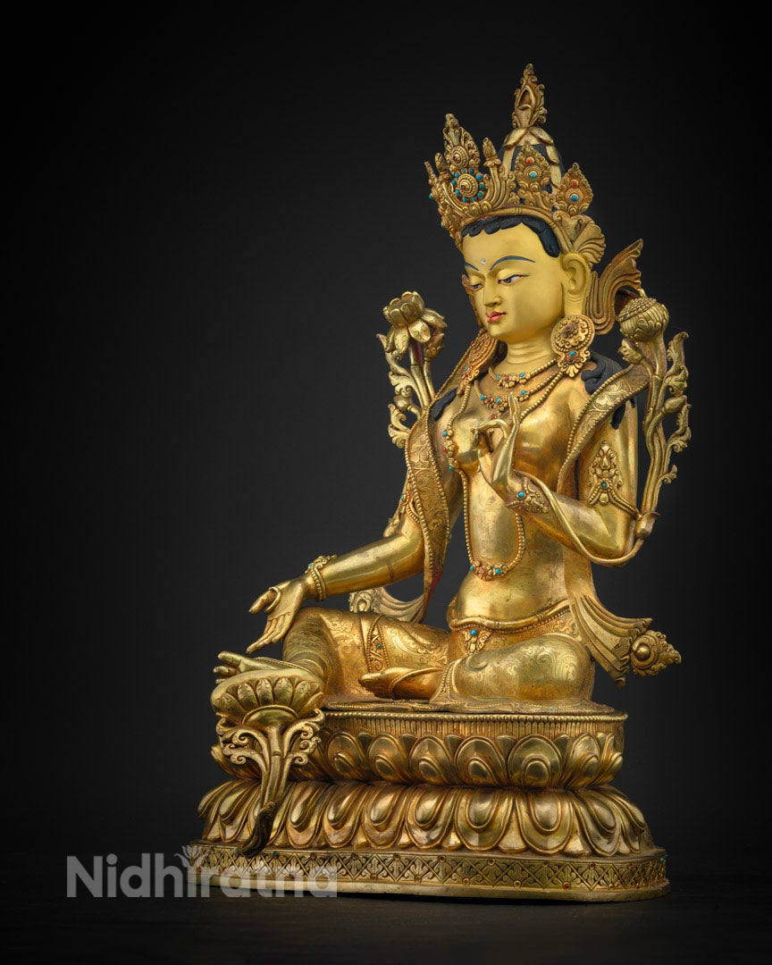 Masterpiece Buddhist Green Tara Statue | Tibetan Art Statue