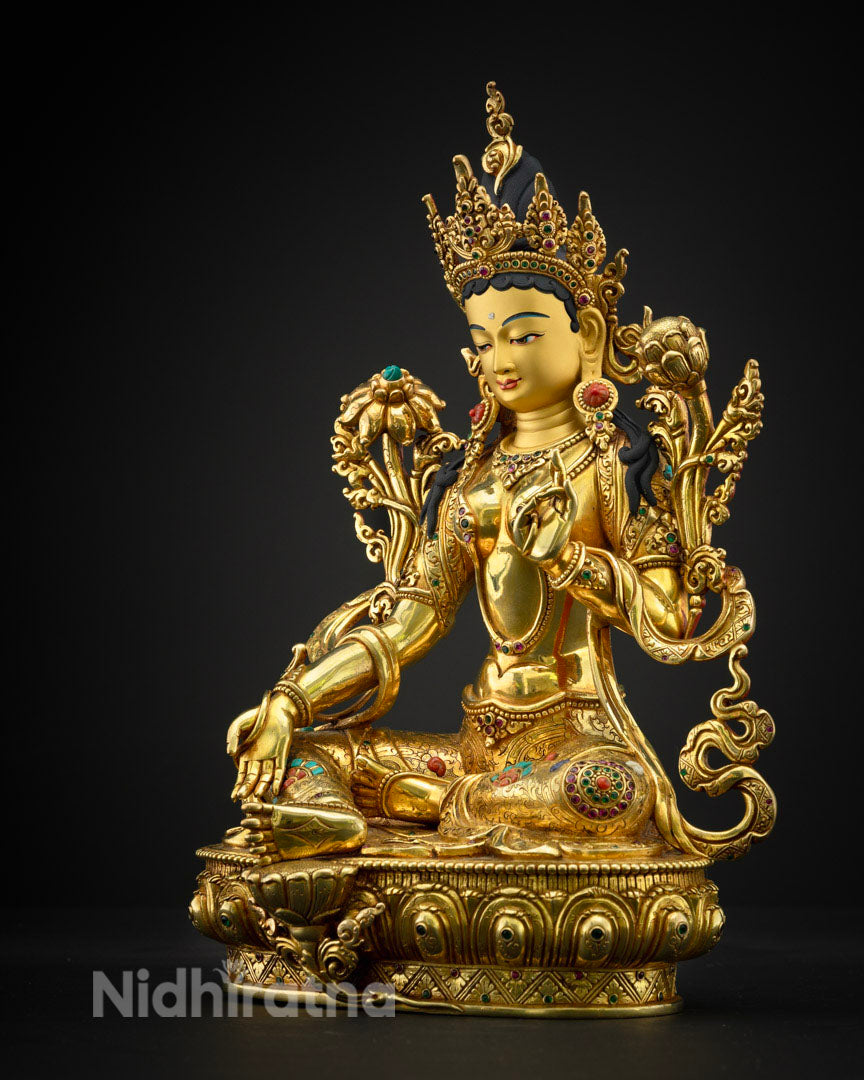 Buddhist Green Tara Statue: Handcrafted Art for Spiritual Growth