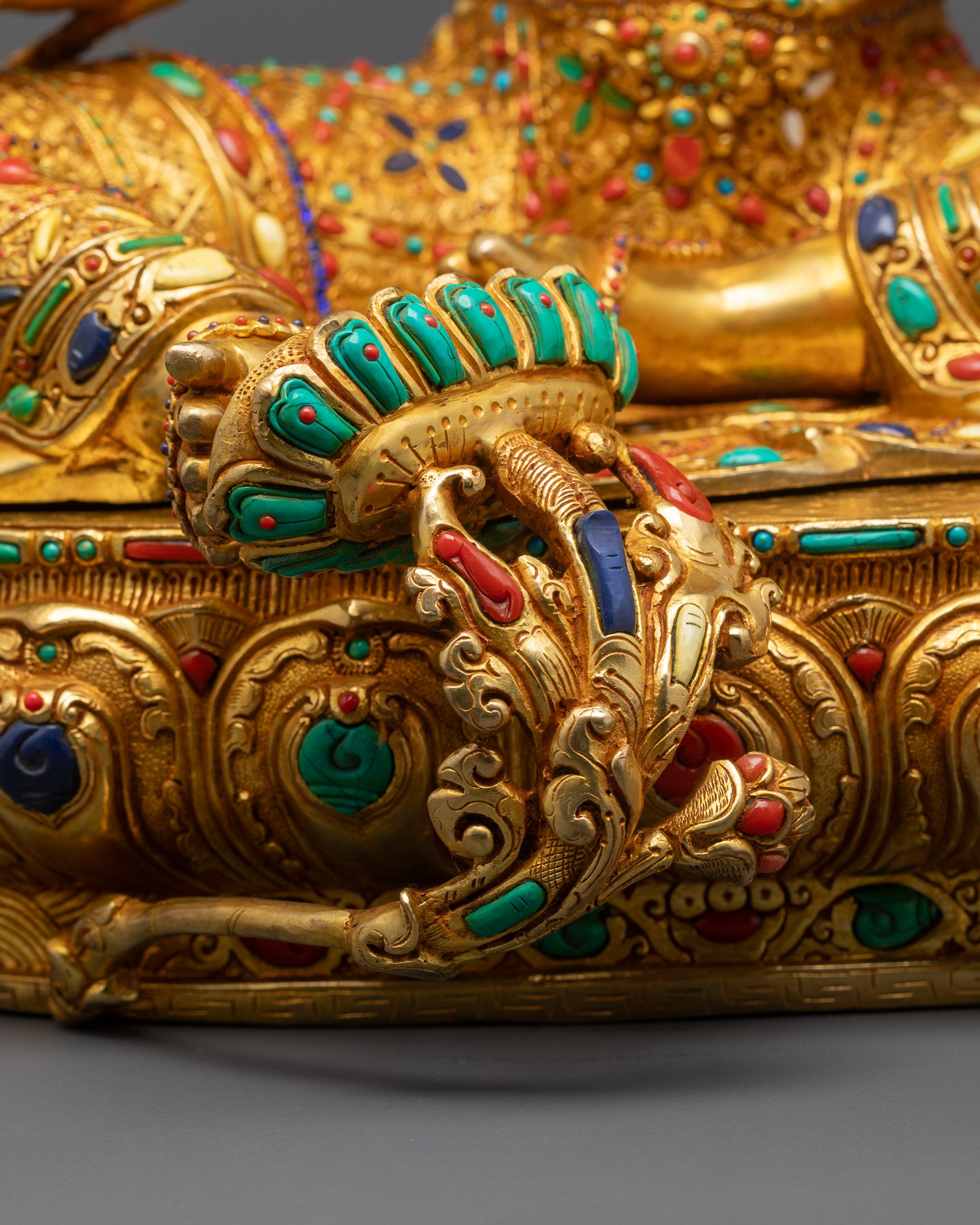 Premium Green Tara Statue | 24K Fire Gold Gilded Goddess of Compassion