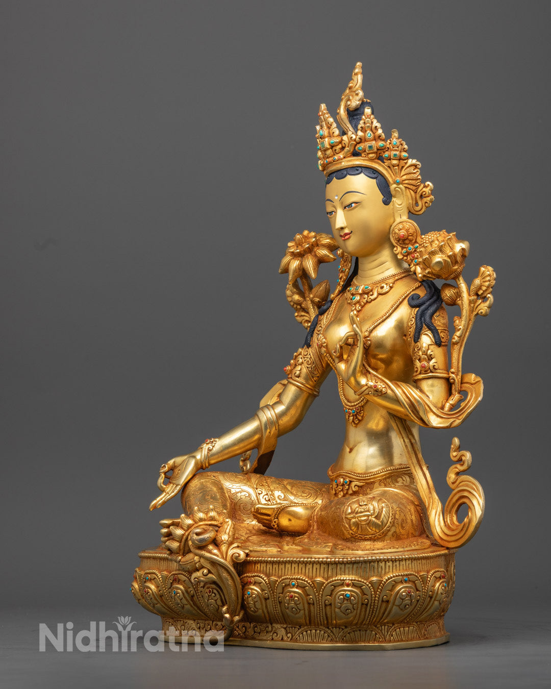 Nepalese Green Tara Statue | Spiritual Home Decor