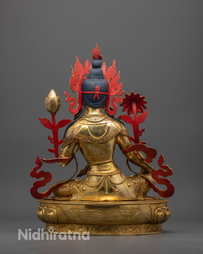 Buy Green Tara Statue with Lotus Base