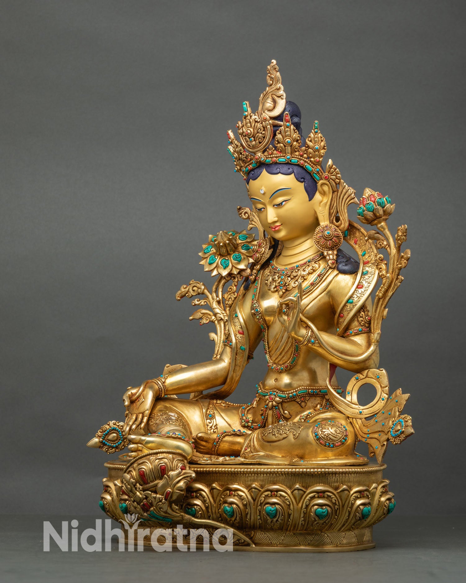 Tibetan Green Tara Sculpture | Handcrafted in Nepal