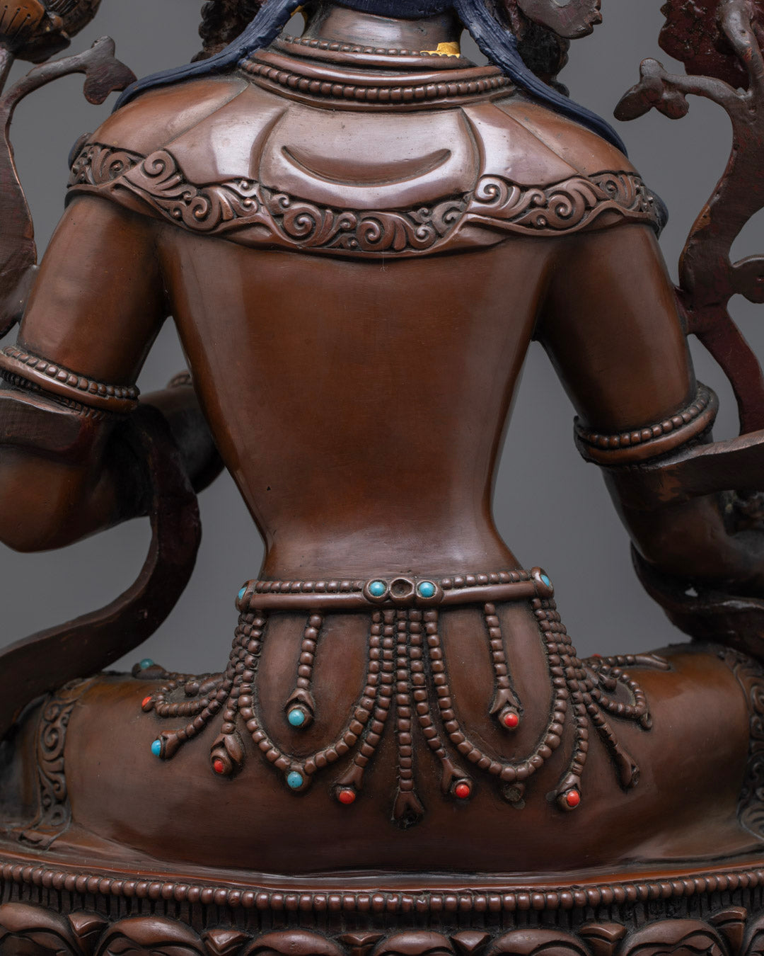Handcrafted Oxidized Green Tara Statue | Traditional Himalayan Craft