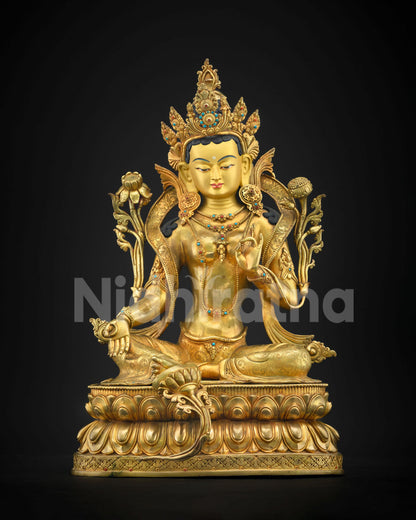 Masterpiece Buddhist Green Tara Statue | Tibetan Art Statue
