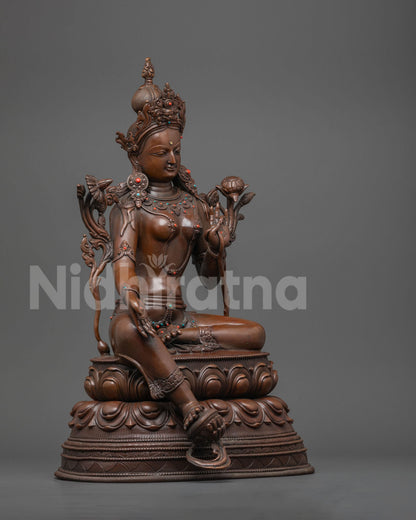 Oxidized Green Tara Statue for Sale | Powerful Symbol of Protection