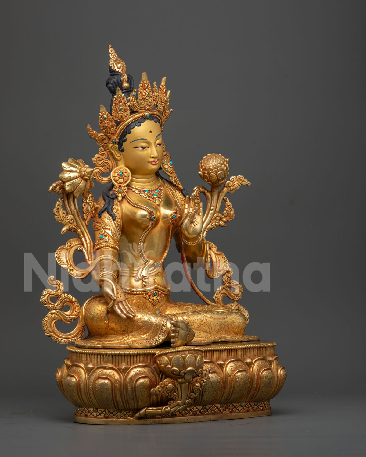 Hand-Carved Jetsun Dolma Statue from Nepal – Goddess of Compassion