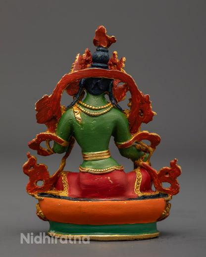 Finely Hand-Painted Green Tara Statue | Himalayan Buddhist Art