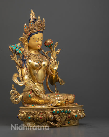 Green Tara Bodhisattva Statue | Sacred Tibetan Sculpture