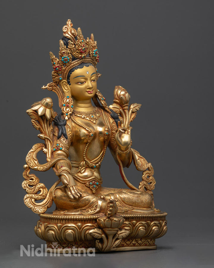 Green Tara mantra statue | Himalayan Buddhist Statue