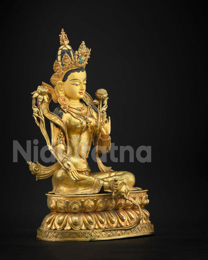 Masterpiece Buddhist Green Tara Statue | Tibetan Art Statue