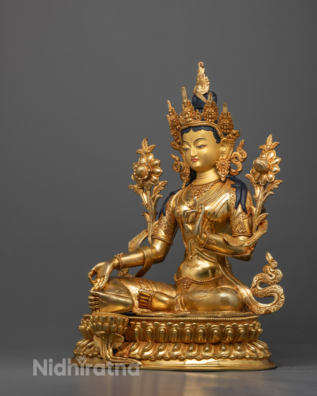 Nepalese Green Tara Sculpture | Handcrafted Goddess