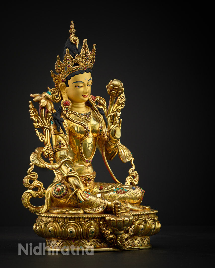 Buddhist Green Tara Statue: Handcrafted Art for Spiritual Growth