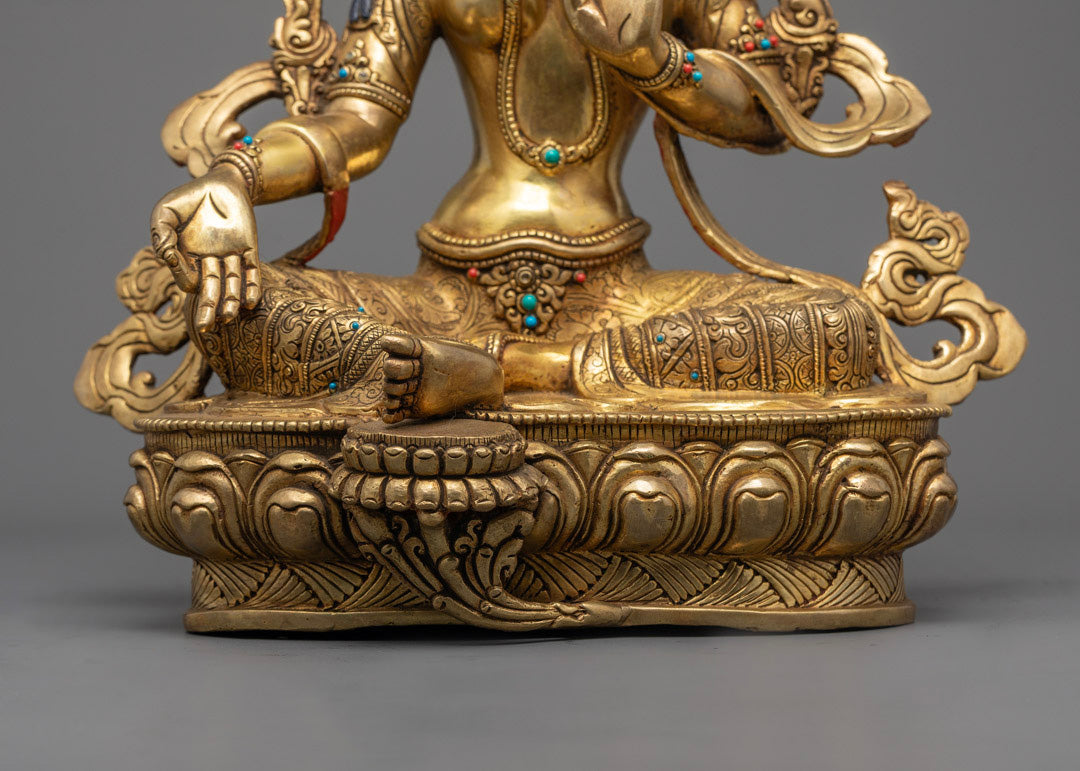 Tibetan Buddhist Green Tara Statue | Vajrayana Practice Statue
