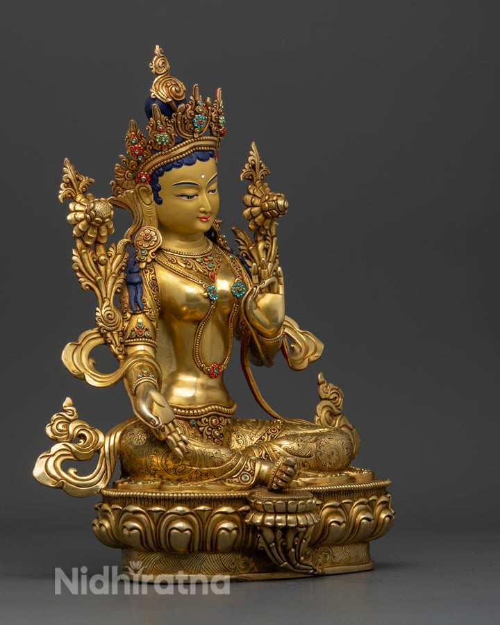 Green Tara Statue | Green Tara Goddess | ārya-tārā | Buddha Tara | buddhist tara statue