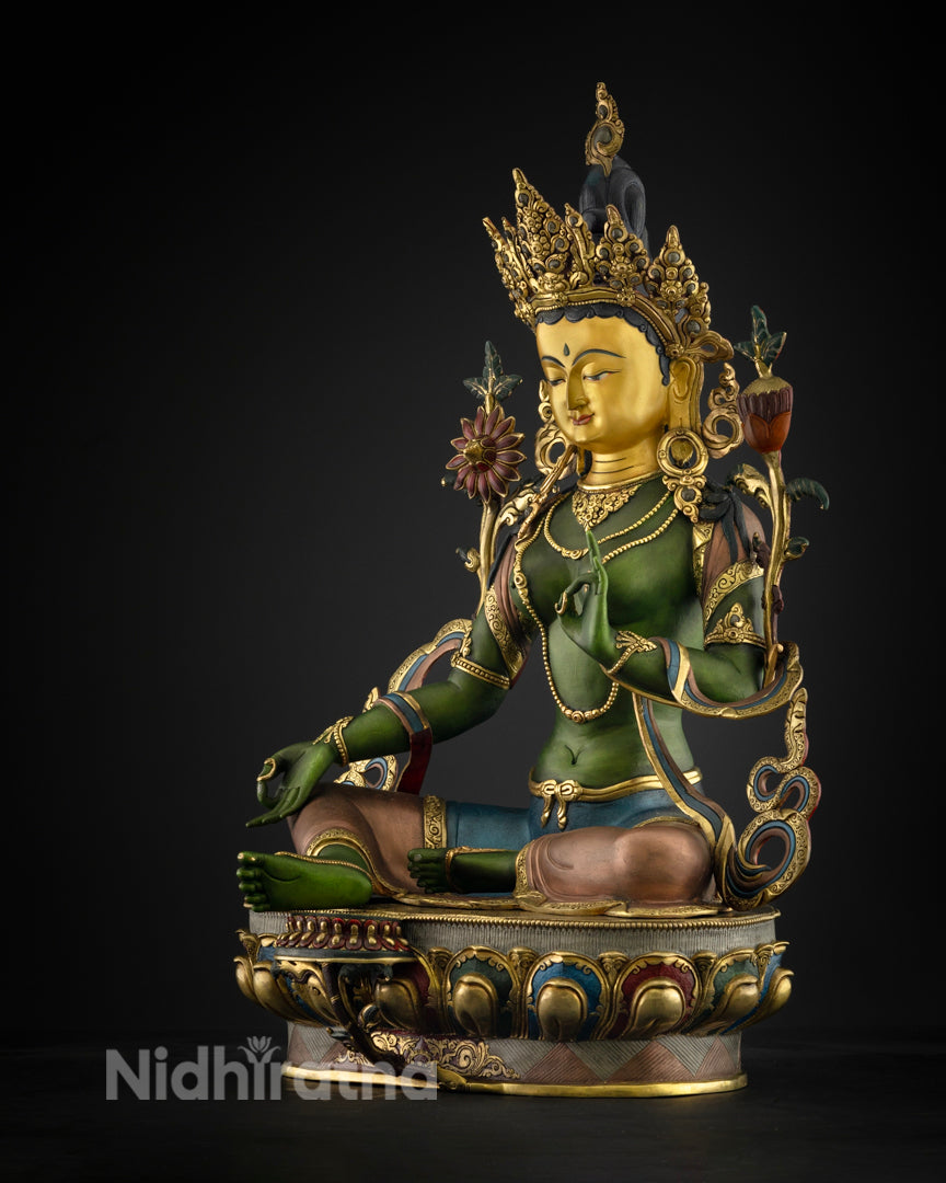 Buddhist Green Tara Statue | Handmade Tara Statue