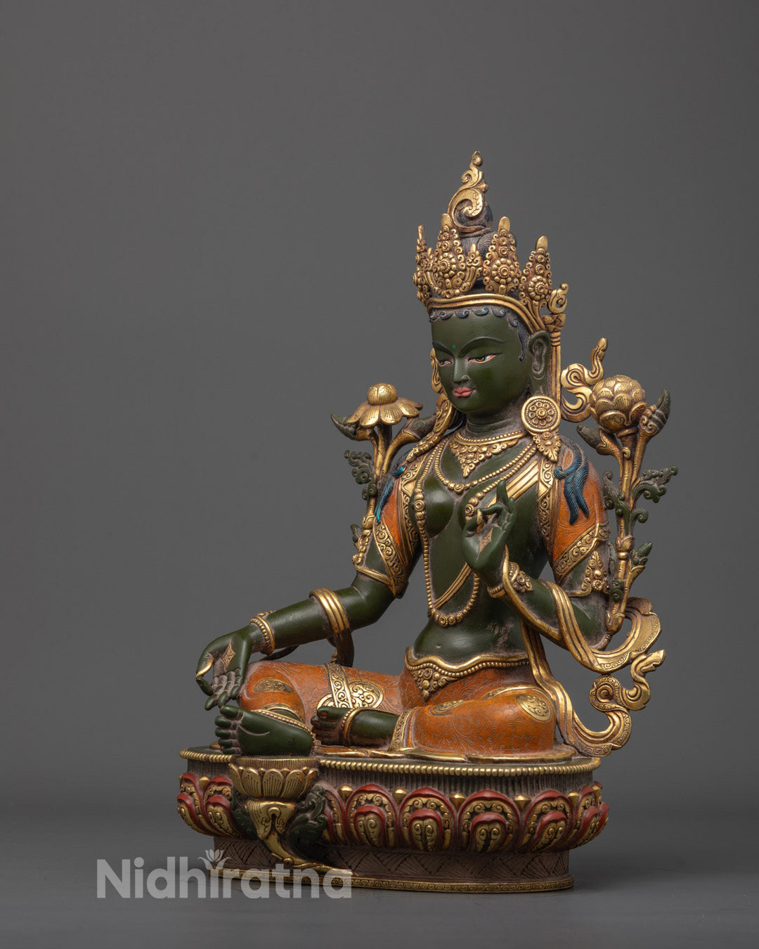 Colored Green Tara Statue | Mother Green Tara Sculpture
