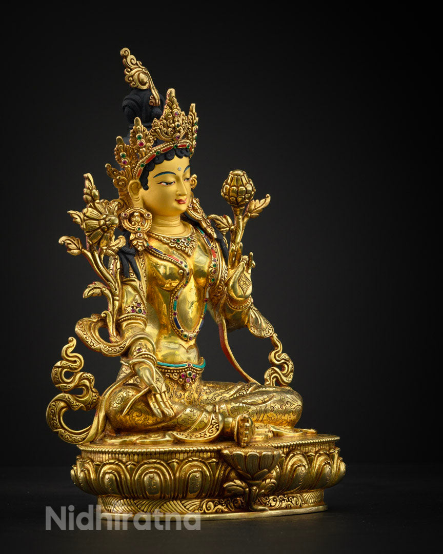 Buddhist Green Tara Statue | Handmade Buddhist Sculpture