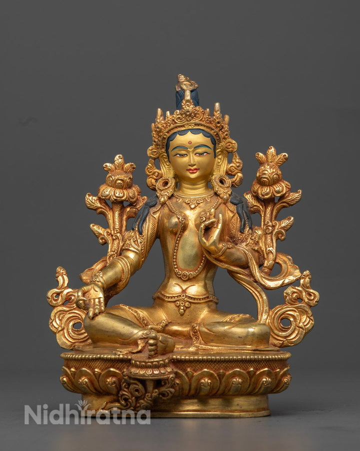 Tibetan Buddhist Green Tara Statue | Female Buddha Statue