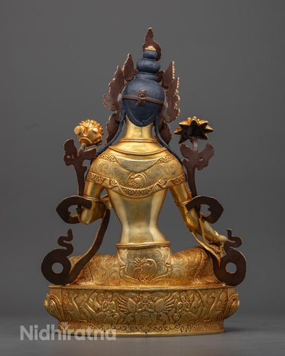 Nepalese Green Tara Statue | Spiritual Home Decor