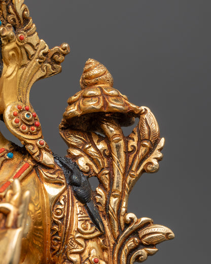 Nepalese Green Tara Statue | Handmade Buddhist Meditation Decor