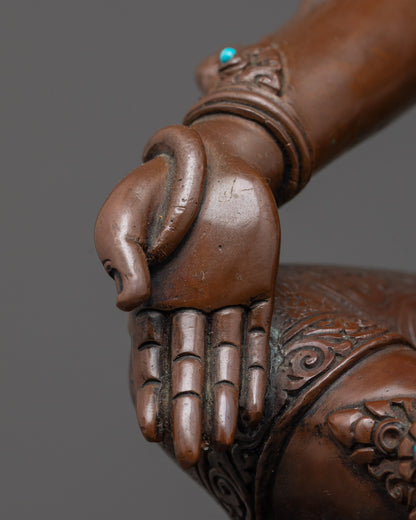 Goddess Oxidized Green Tara Statue | Handmade Syamatara Figurine