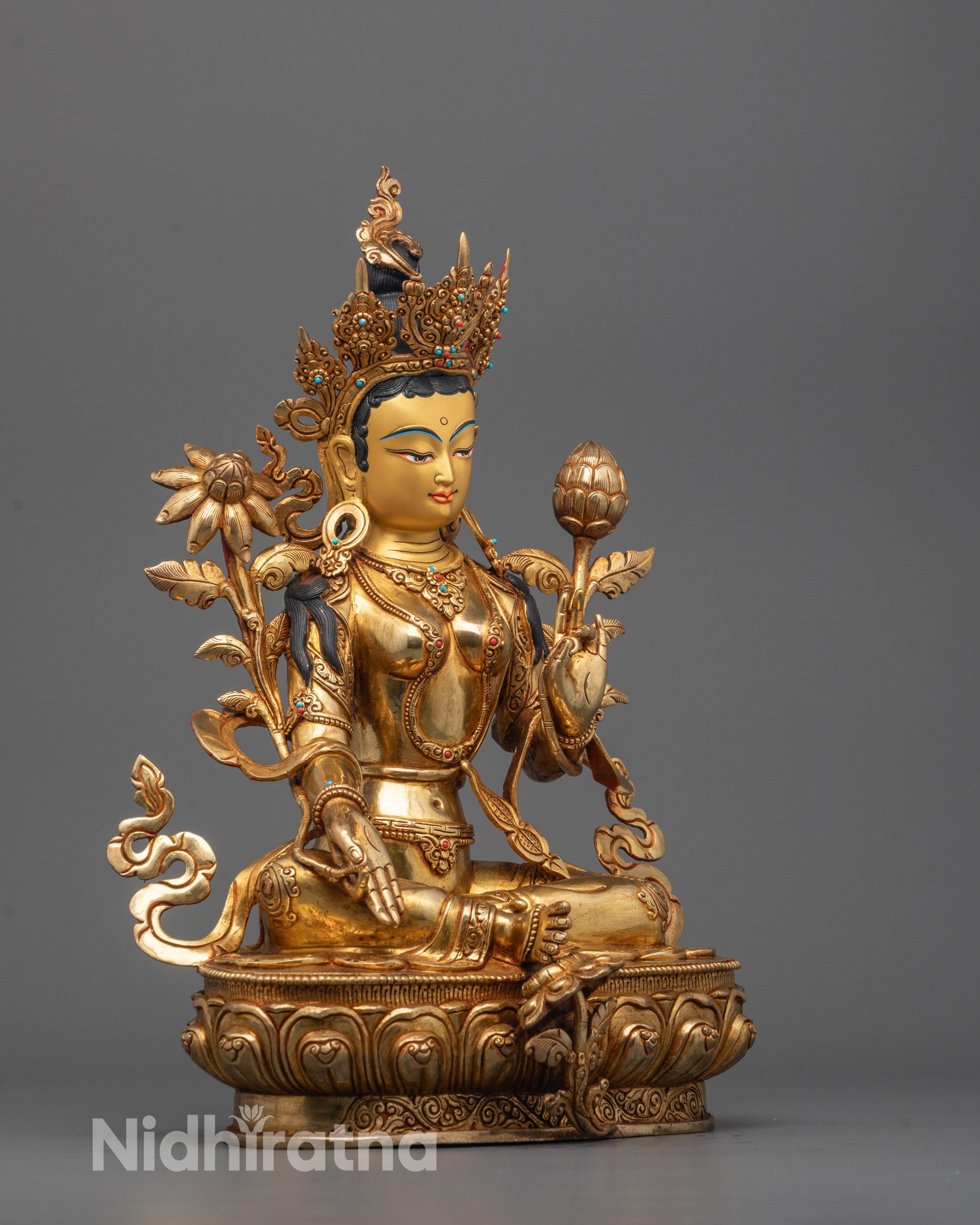 Green Tara Statue | Handcrafted Buddhist Goddess Figurine