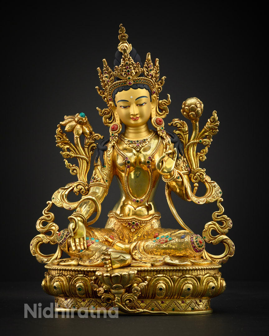 Buddhist Green Tara Statue: Handcrafted Art for Spiritual Growth