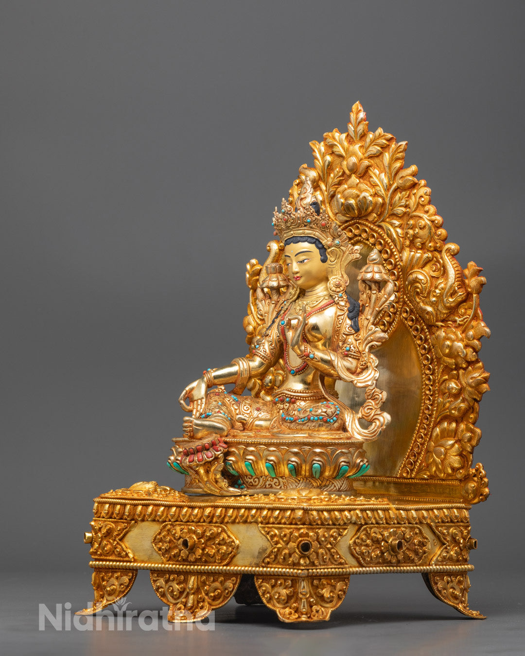 Handmade Premium Green Tara Sculpture | Buddhist Goddess of Compassion
