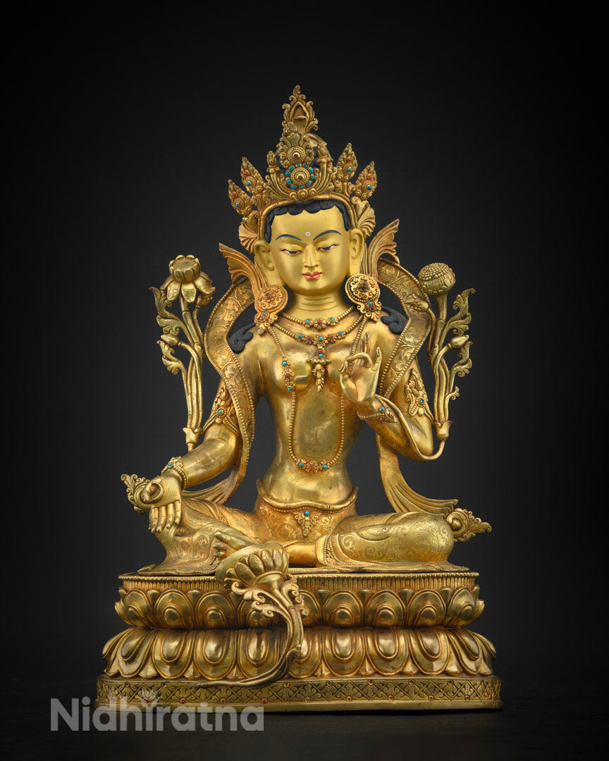 Masterpiece Buddhist Green Tara Statue | Tibetan Art Statue