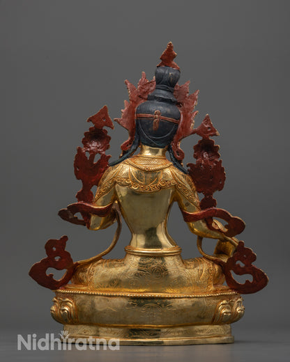 Green Tara Statue | Nepal Artisan Hand-Carved Buddhist Sculpture