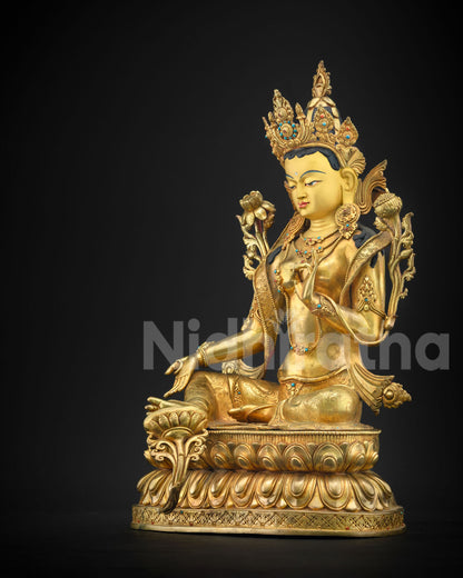 Masterpiece Buddhist Green Tara Statue | Tibetan Art Statue