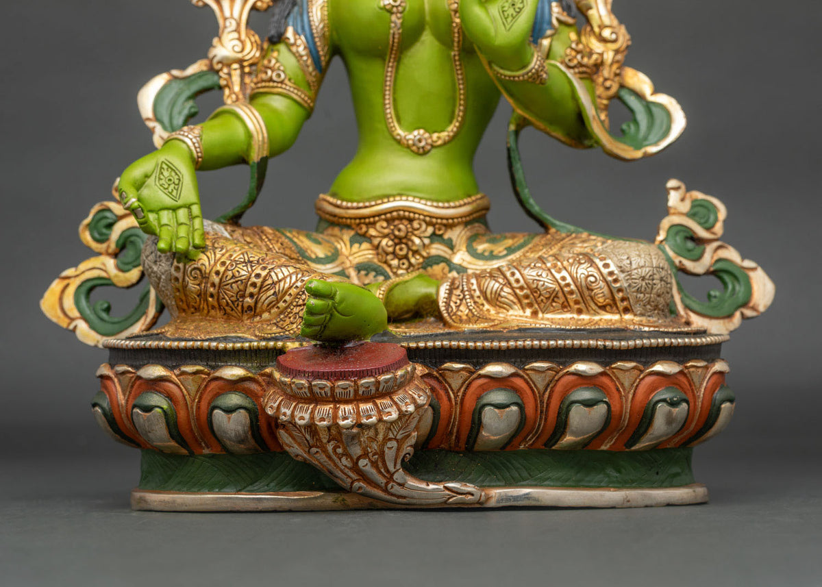 Green Tara Statue | Traditional Nepalese Buddhist Art