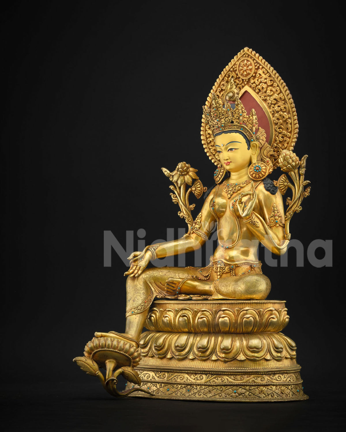 24" Buddhist Green Tara Statue | Himalayan Sacred Art