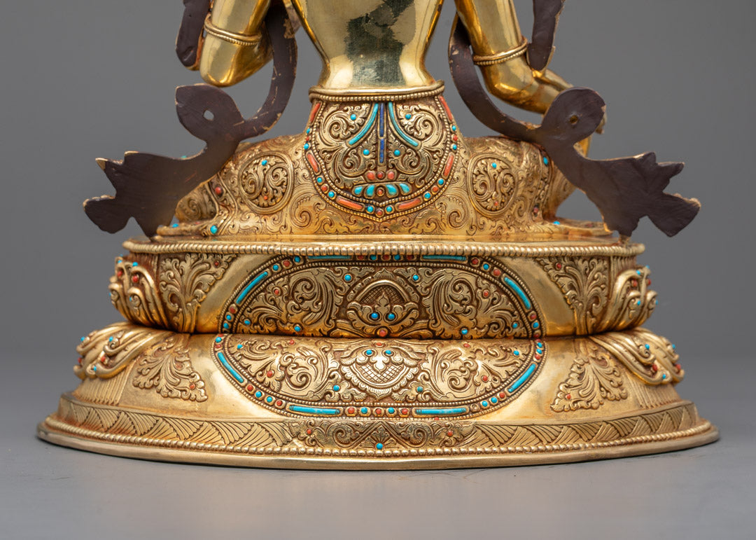 Beautiful Green Tara Statue | Traditional Himalayan Buddhist Art