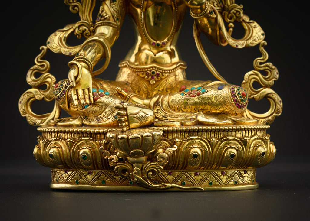 Buddhist Green Tara Statue: Handcrafted Art for Spiritual Growth