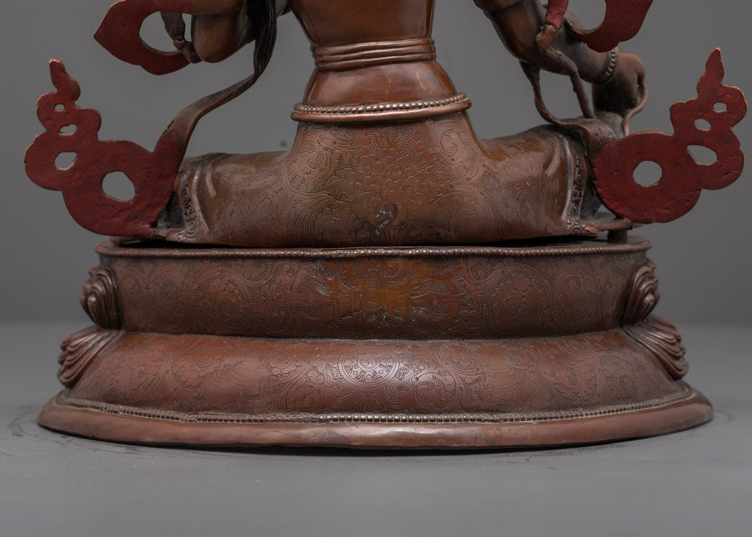 Green Tara Statue | Oxidized-Copper Buddhist Art