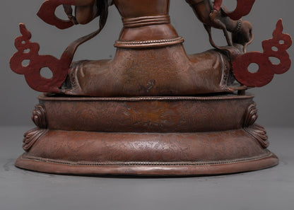Green Tara Statue | Oxidized-Copper Buddhist Art