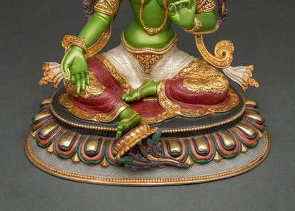 Green Tara Sculpture – Hand-Painted Mother of Liberation Statue