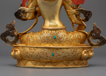 Premium Hand-Carved Green Tara Statue from Nepal