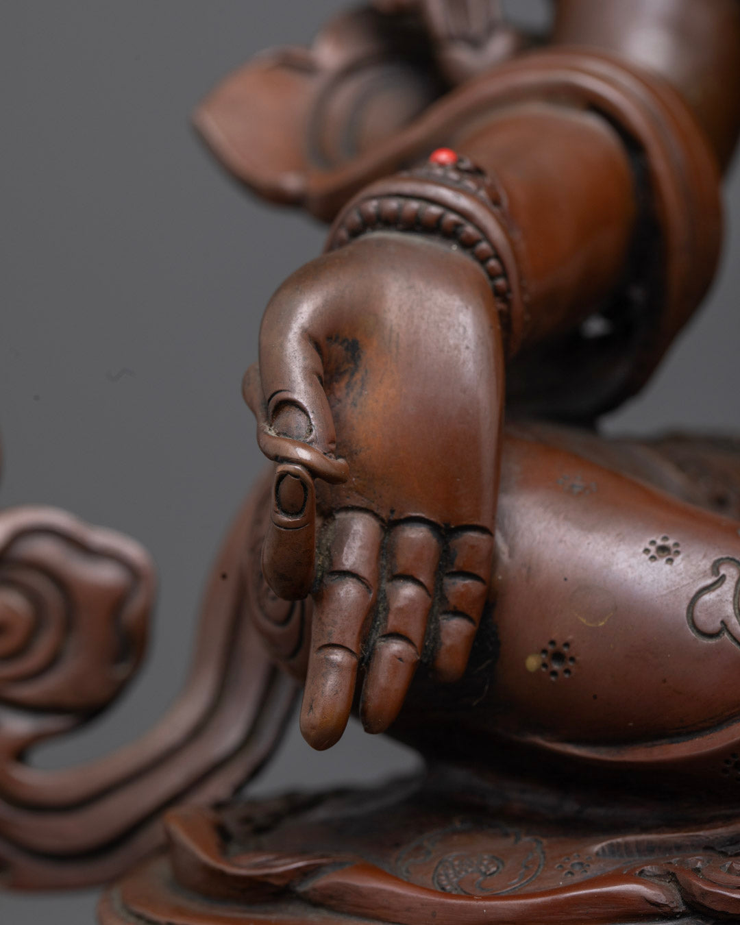 Handcrafted Oxidized Green Tara Statue | Traditional Himalayan Craft