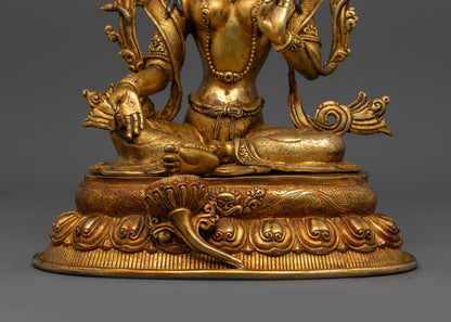 Authentic Mother Green Tara Statue | Detailed Handmade Buddhist Art